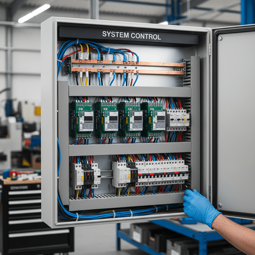 Custom switchgear panel installation