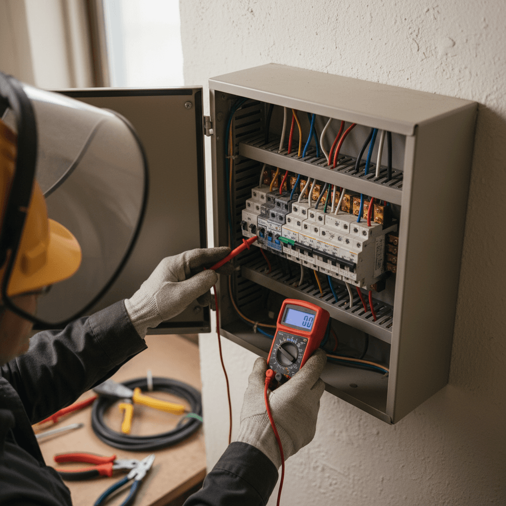 Field service technician at work